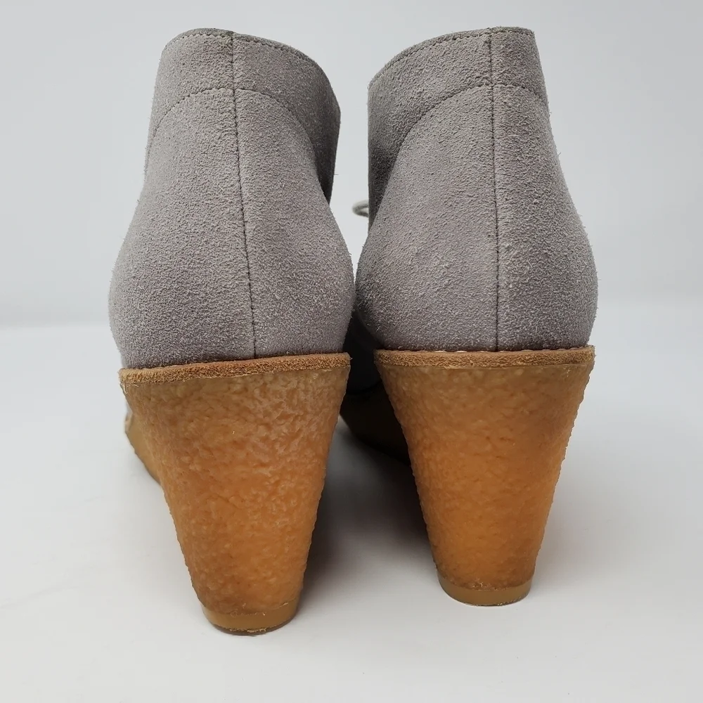 COLE HAAN- Suede Wedge Booties- Women's- Size 6.5B